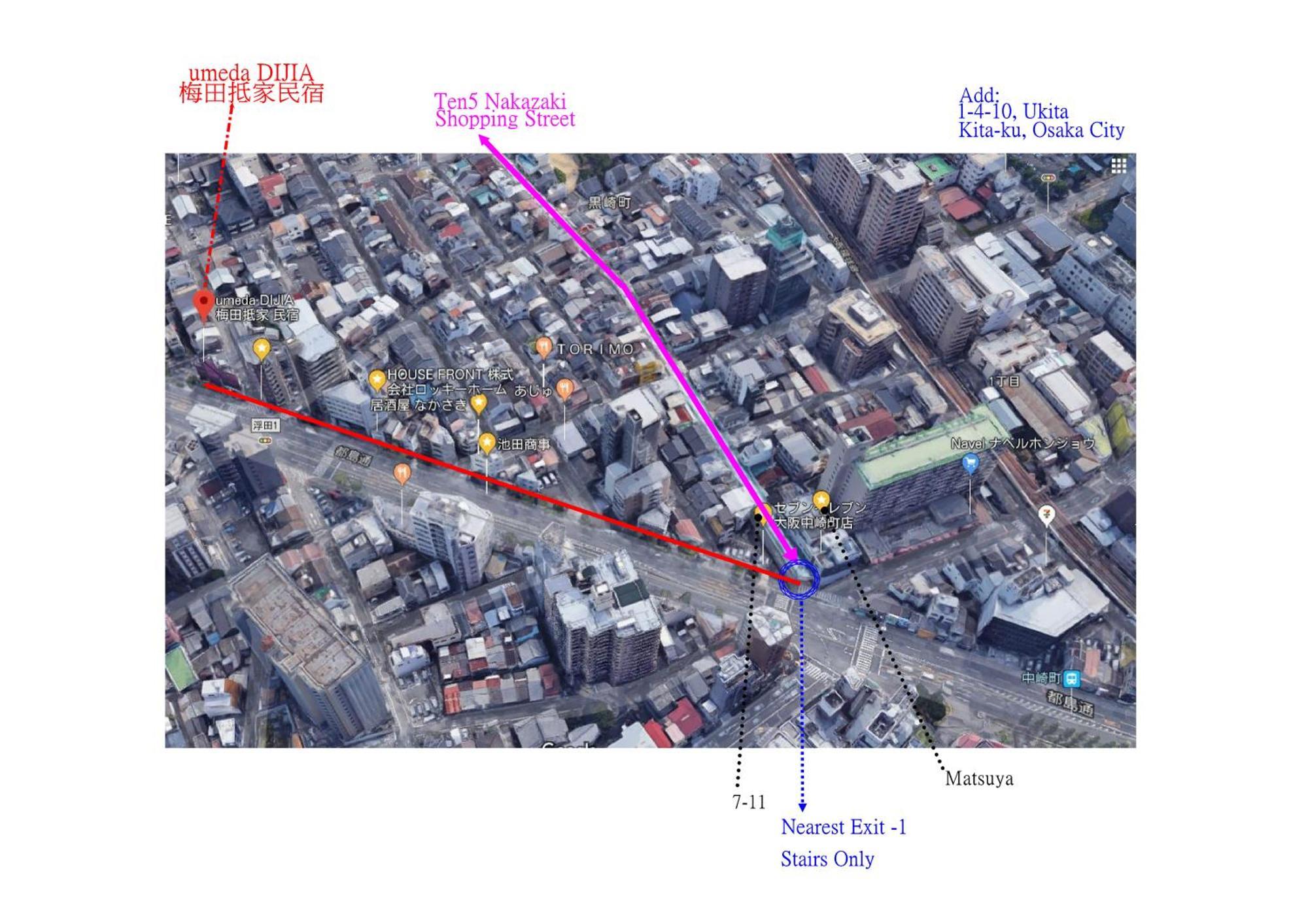 抵家umeda Dijia 梅田館 大阪民宿包棟 Kültér fotó